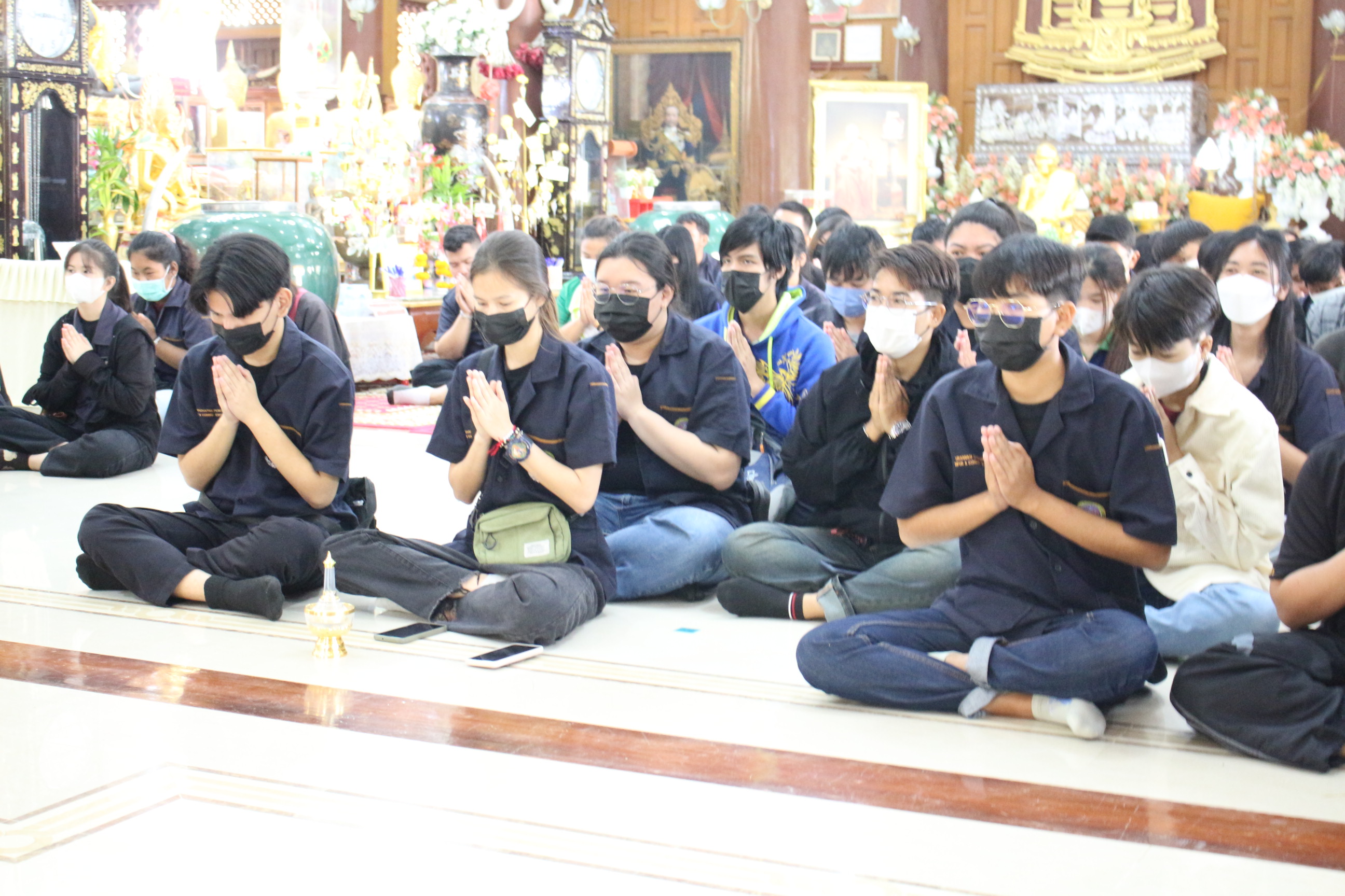 พัฒนาคุณธรรม จริยธรรม "กิจกรรมเข้าวัดฟังธรรม และจิตอาสาพัฒนาวัด"